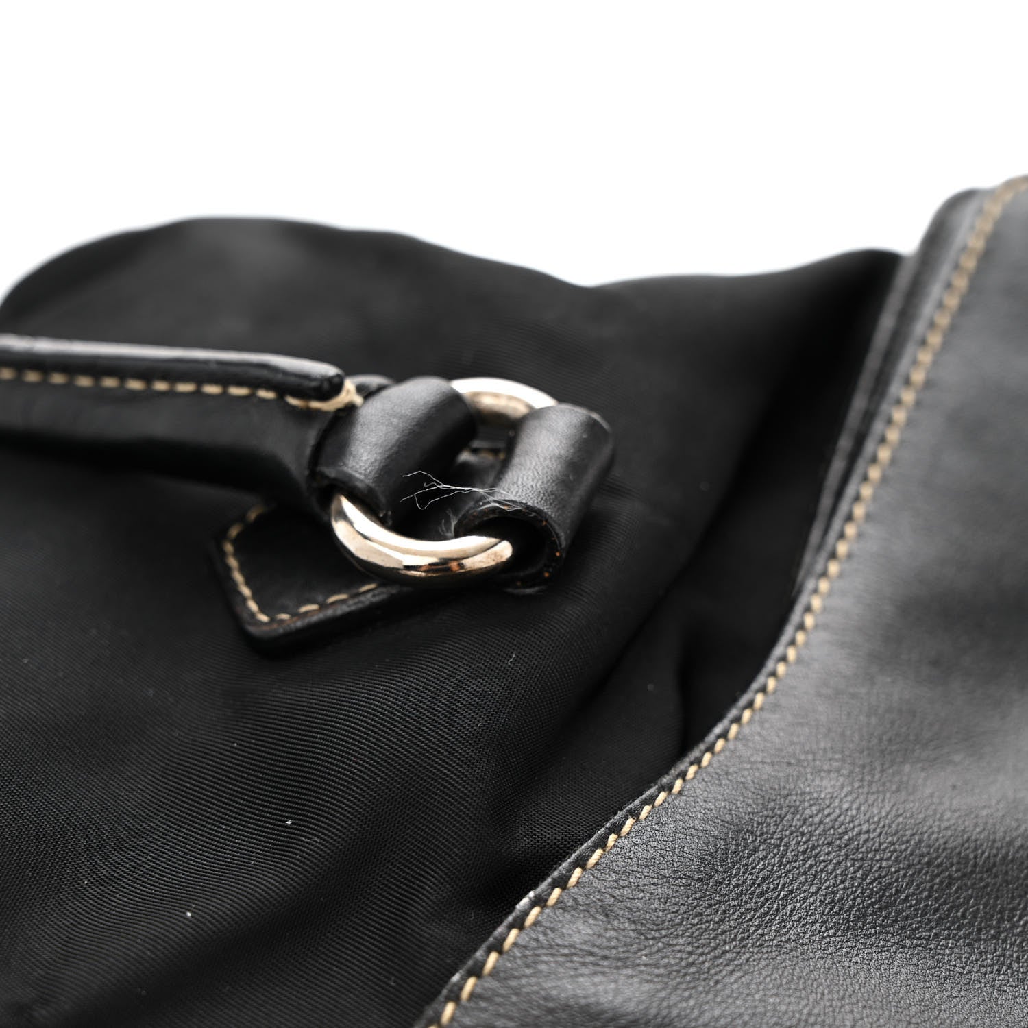 Prada Nylon Royal Calf Easy Foldover Pushlock Satchel Black 13 of 14