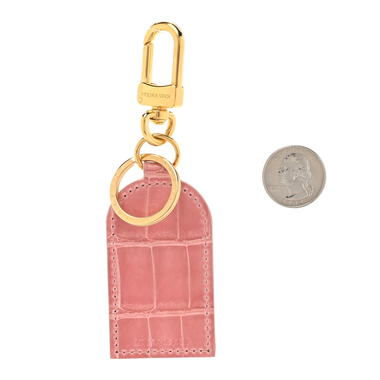 Alligator Bag Charm Key Holder Pink