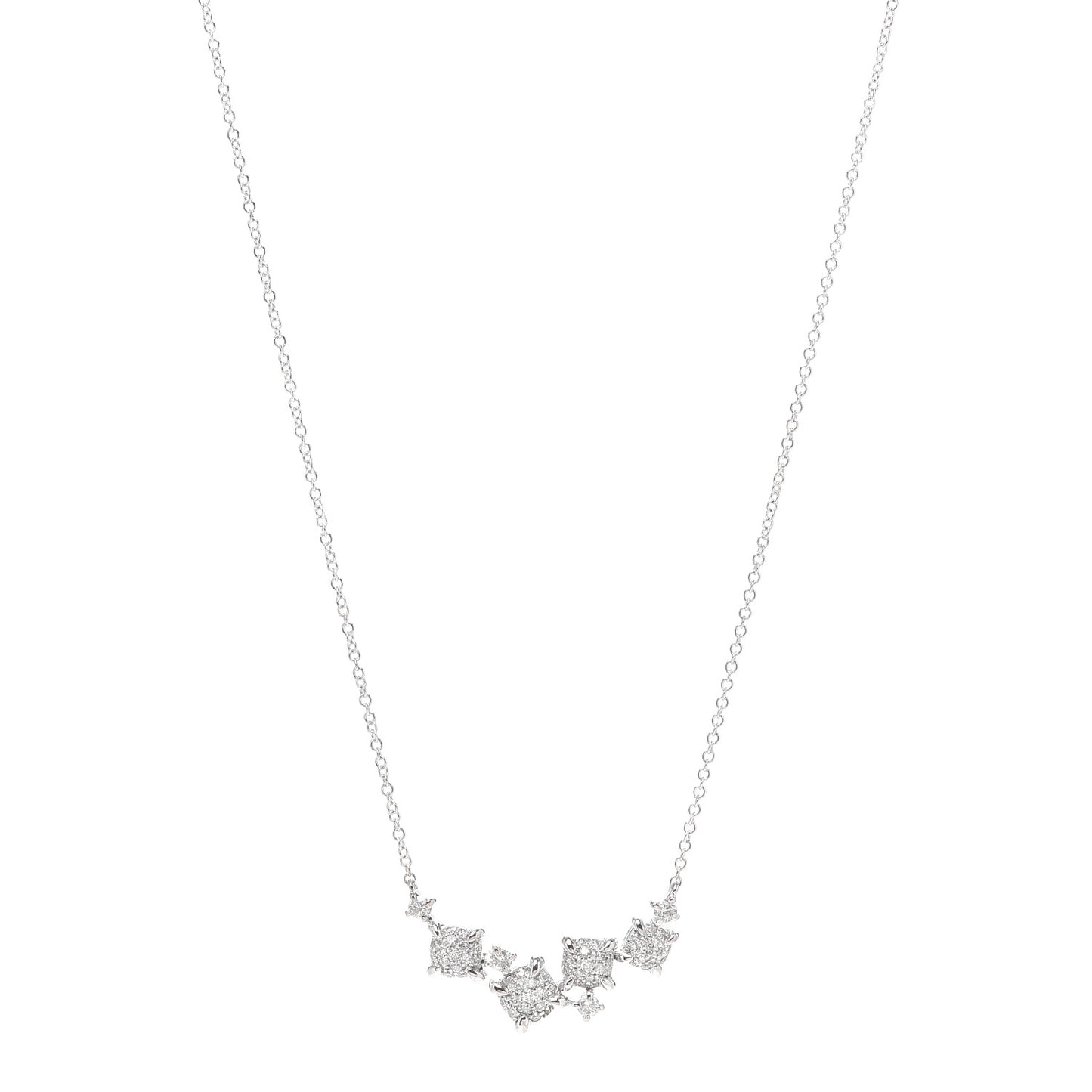 18K White Gold Diamond Precious Chatelaine Necklace