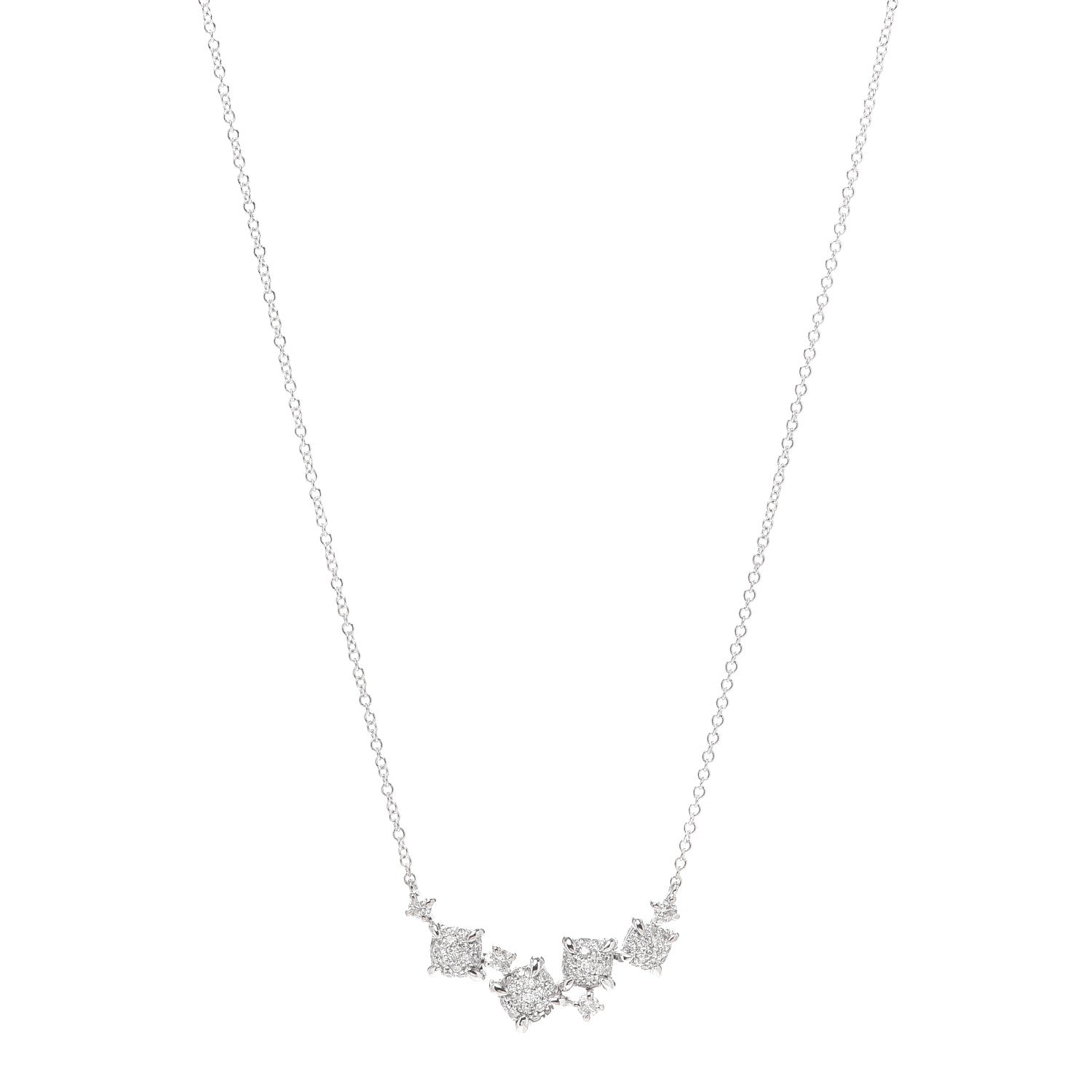 David Yurman 18K White Gold Diamond Precious Chatelaine Necklace 1 of 6