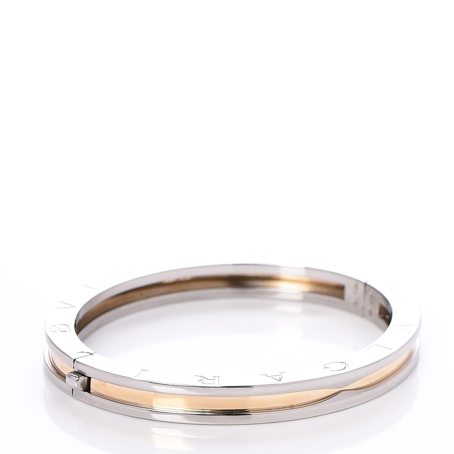 Bulgari 18K Yellow Gold Stainless Steel B.Zero1 Bangle Bracelet 3 of 6