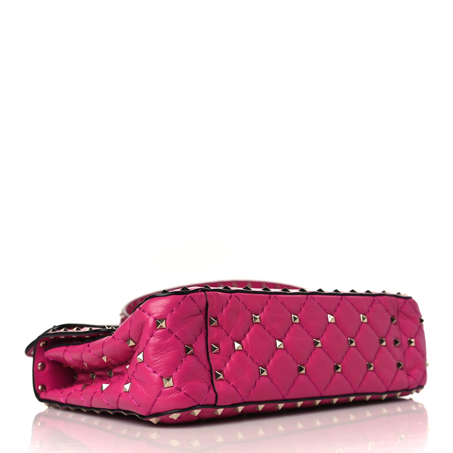 Nappa Medium Rockstud Spike Shoulder Bag Disco Pink