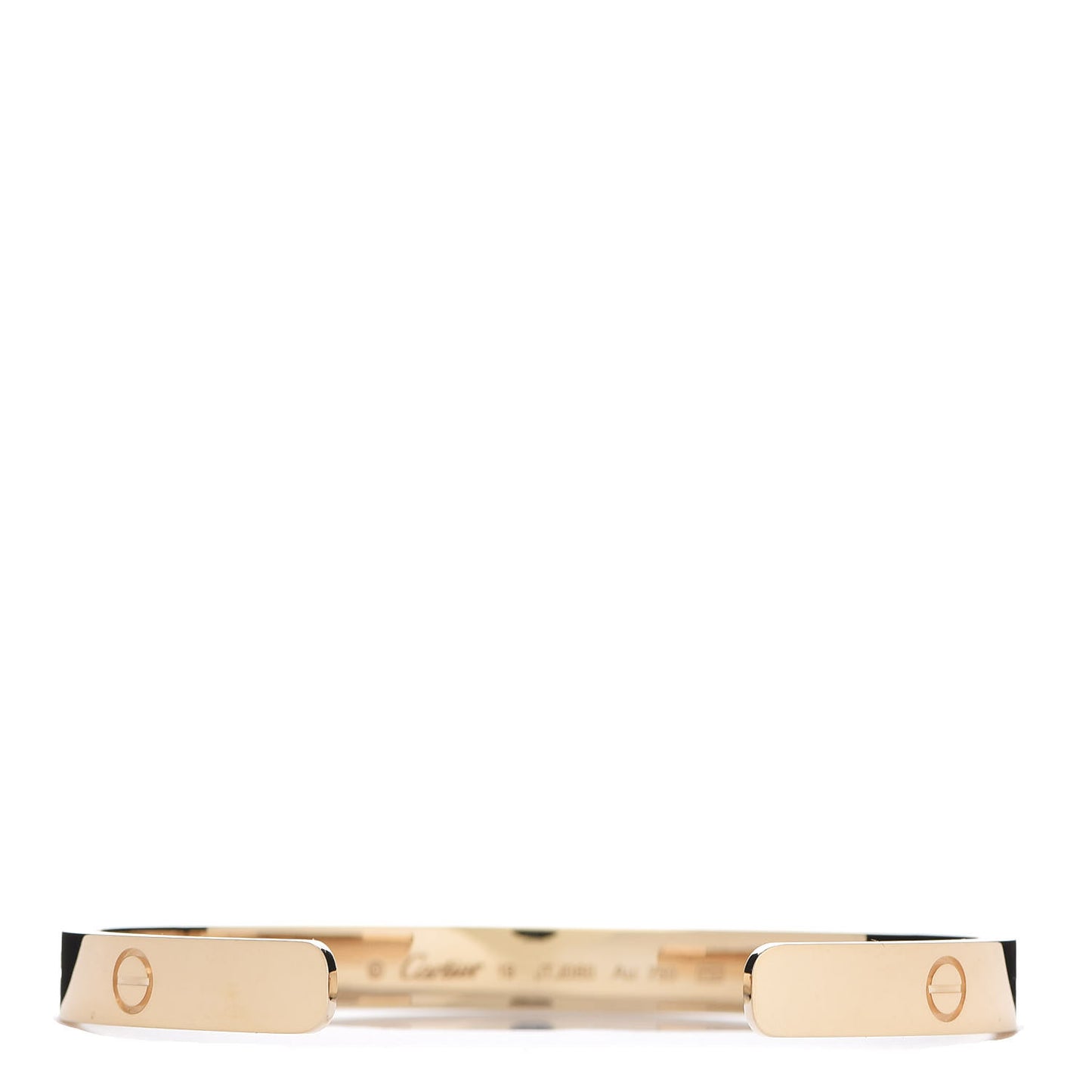 18K Yellow Gold LOVE Cuff Bracelet 19
