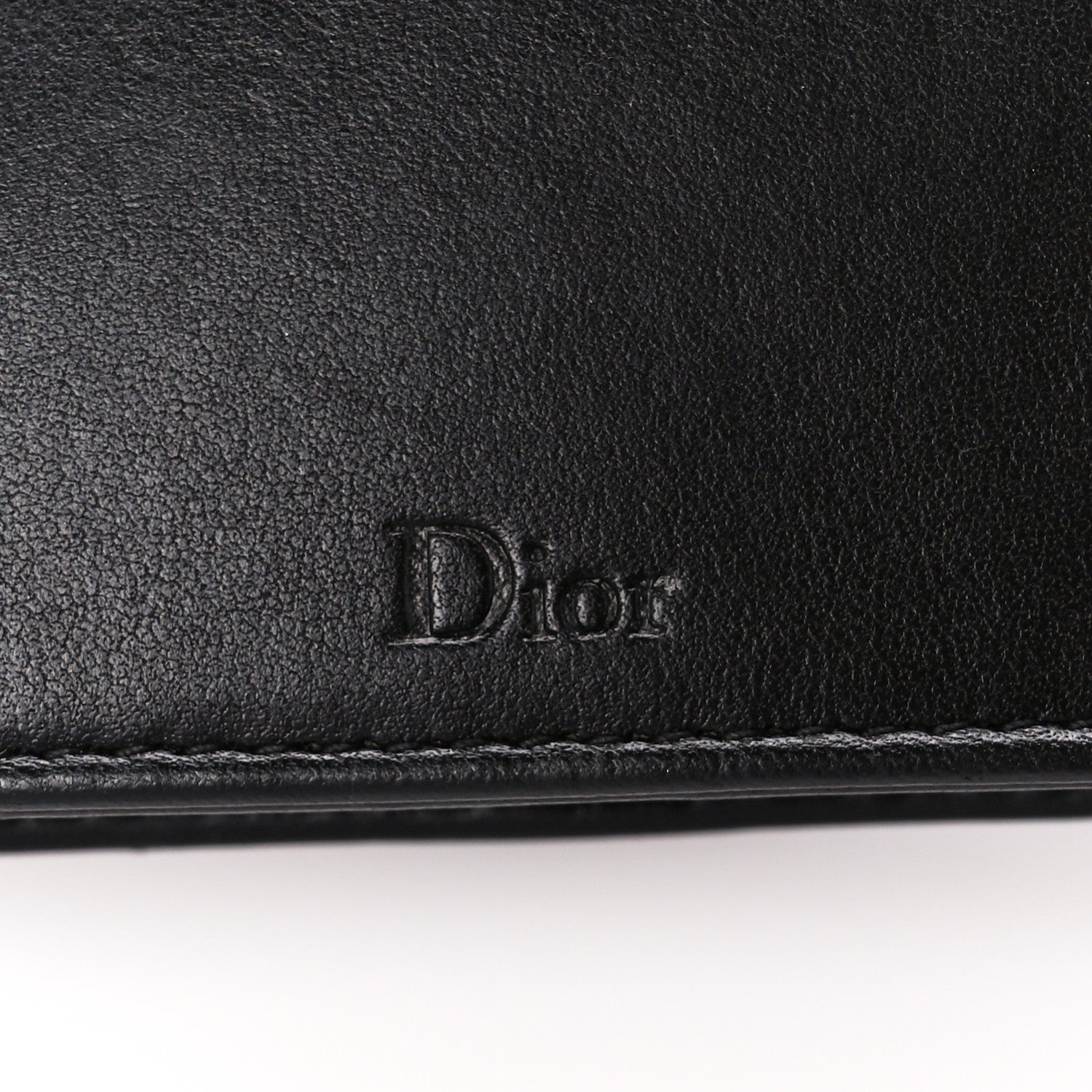 Christian Dior Calfskin Patch Embroidered Diorama Chain Wallet Black 10 of 13