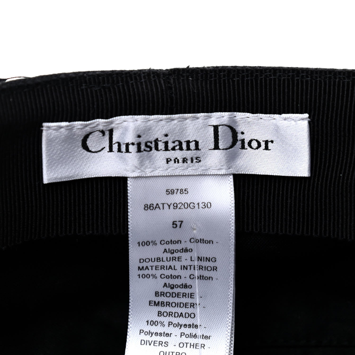 Christian Dior Cotton Canvas Arty Cap with Veil 57 Black 8 of 9