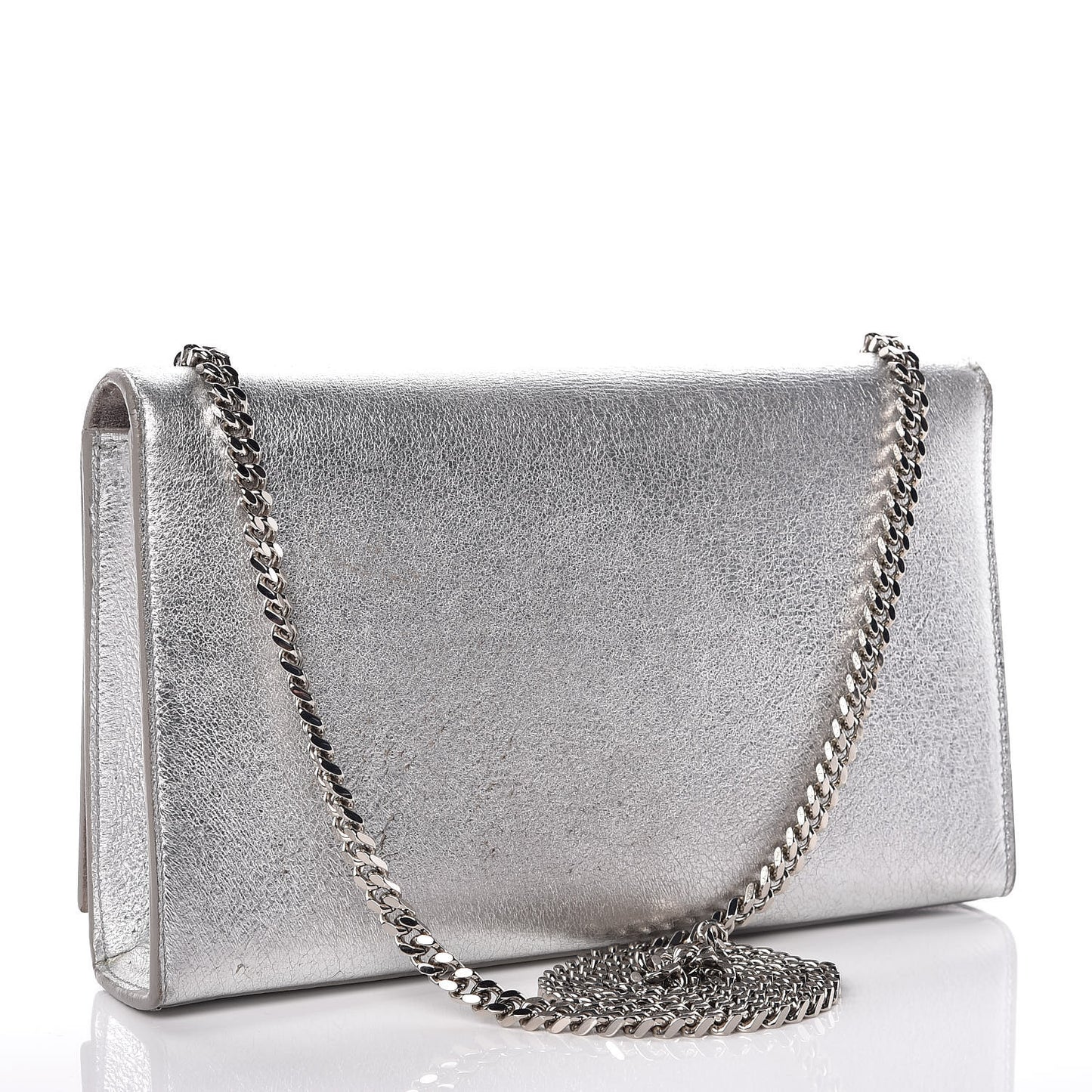 Metallic Lambskin Medium Cloud Star Monogram Kate Satchel Argento