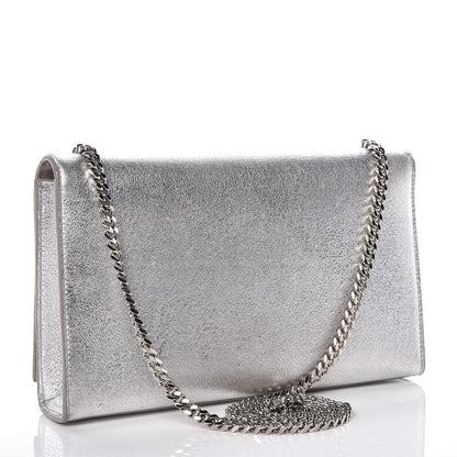 Saint Laurent Metallic Lambskin Medium Cloud Star Monogram Kate Satchel Argento 3 of 15
