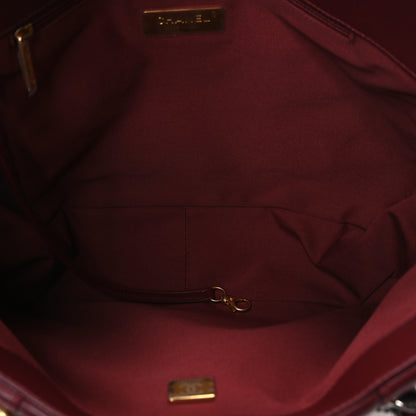 Chanel Lambskin Quilted Chanel 19 East West Shopping Bag Dark Brown 5 of 10