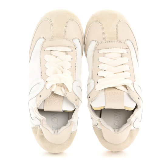 Calfskin Suede Ballet Runner Sneakers 36 White