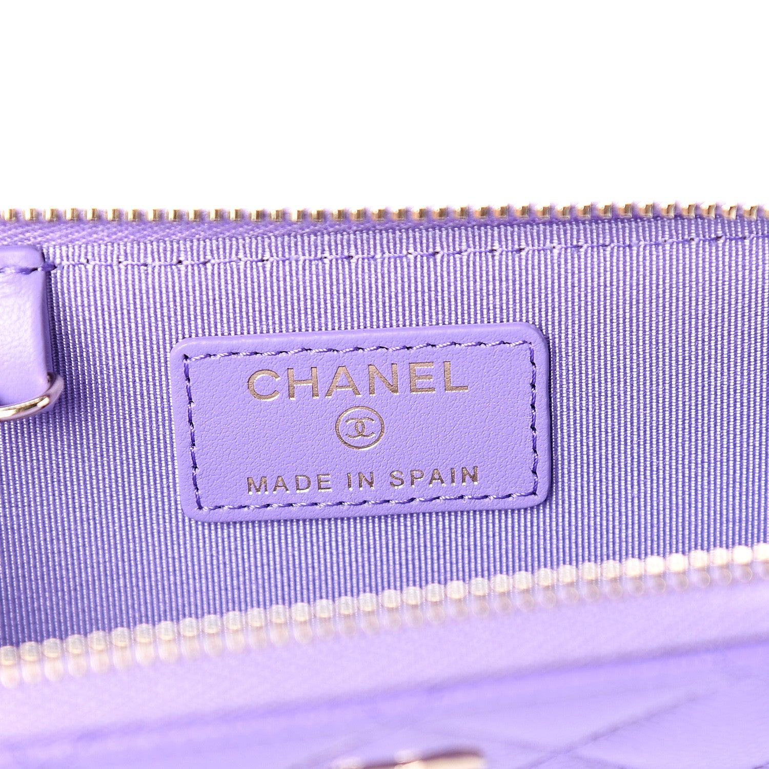 Chanel Caviar Quilted Zipped Key Holder Case Purple 5 of 7