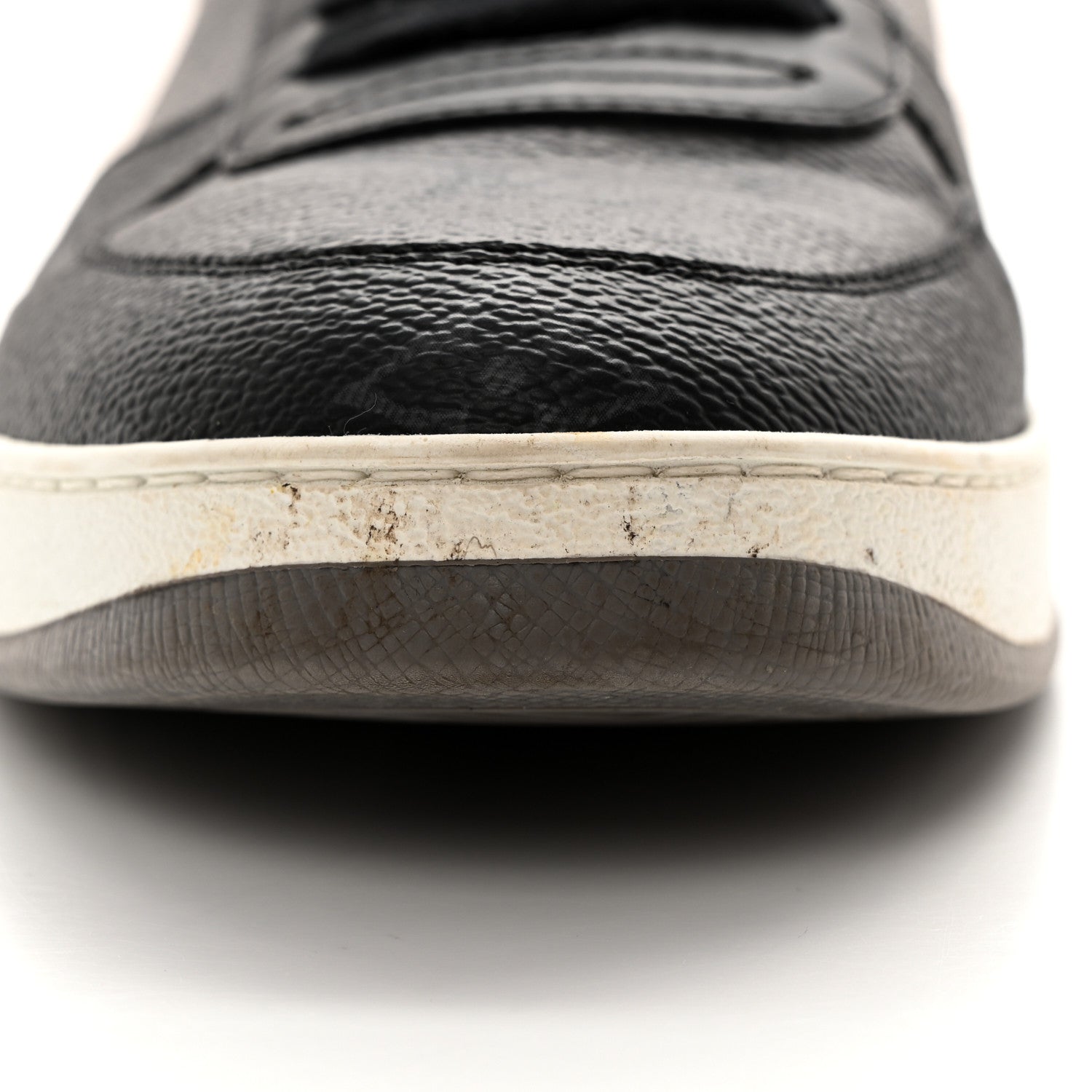 Louis Vuitton Calfskin Monogram Eclipse Mens Rivoli High Top Sneakers 9 Black Grey 10 of 12