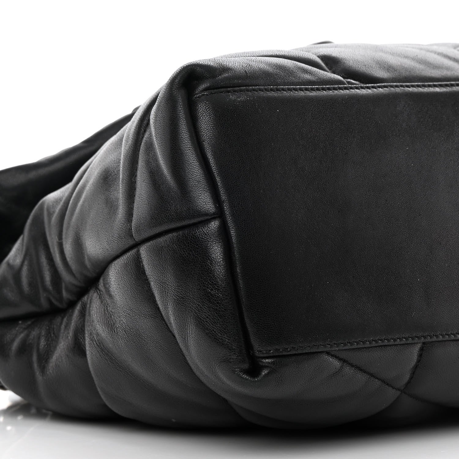 Saint Laurent Lambskin Quilted Medium Loulou Puffer Monogram Chain Satchel Black 9 of 15
