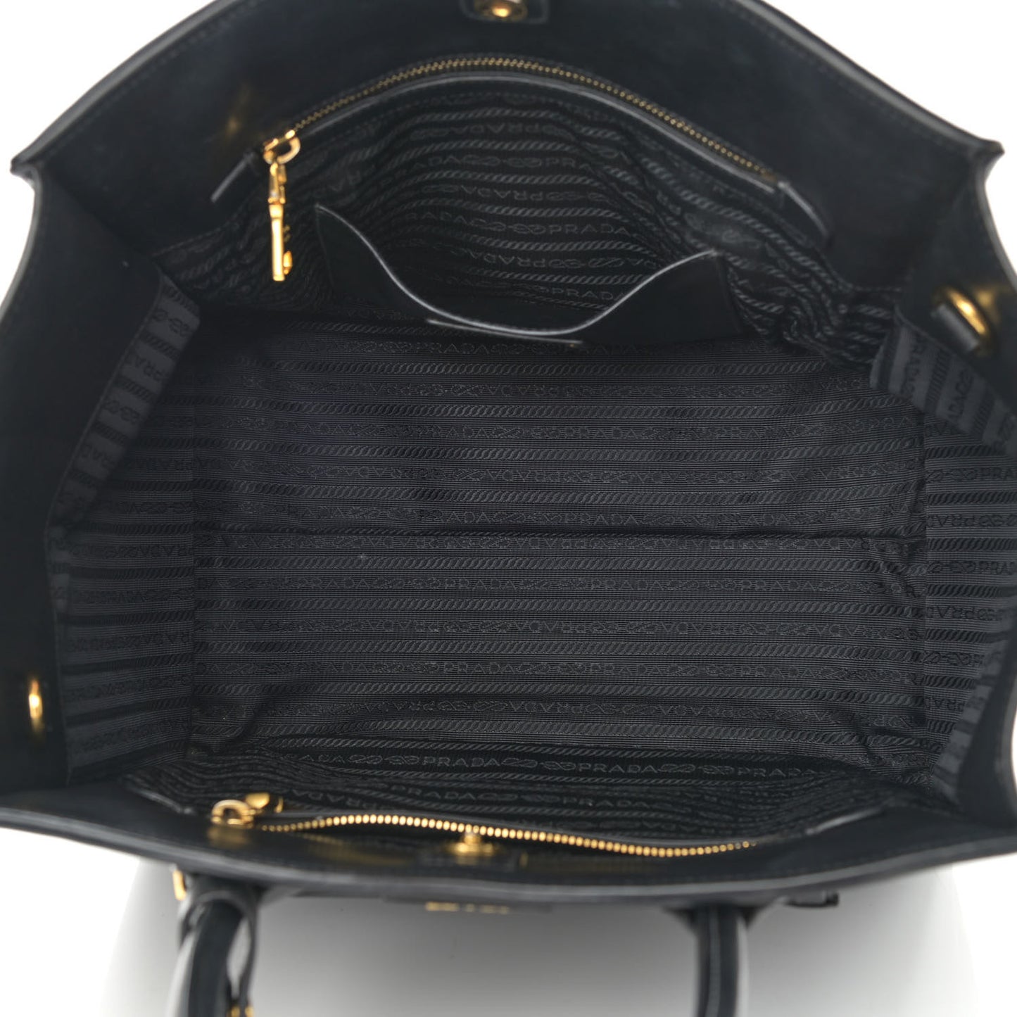 City Calf Front Pocket Tote Black