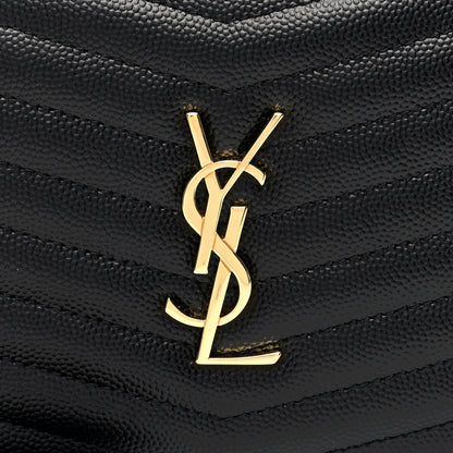 Saint Laurent Grain De Poudre Matelasse Monogram Mini Lou Camera Bag Black 7 of 9