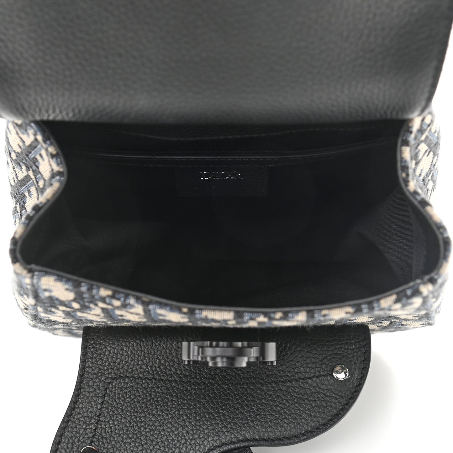 Grained Calfskin Oblique Gallop Sling Bag Black