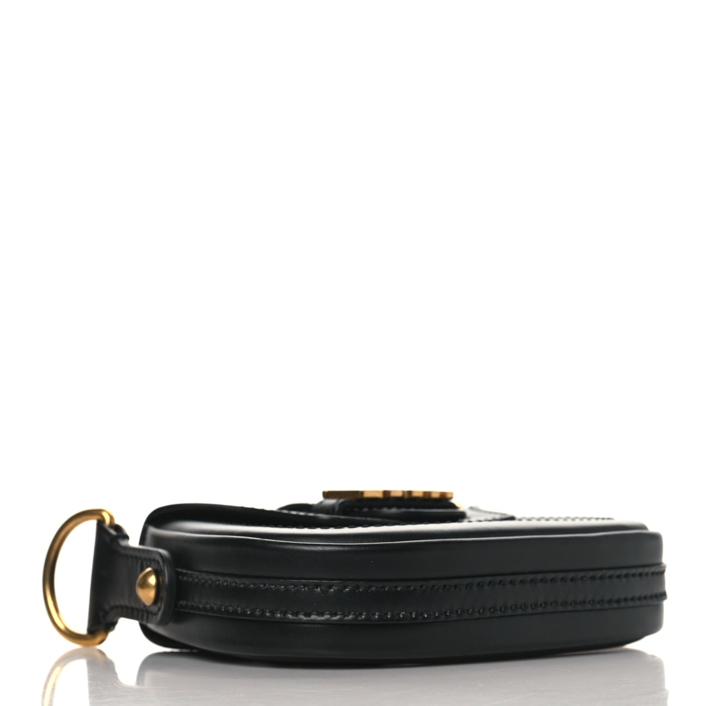 Calfskin Mini D Fence Saddle Bag Black