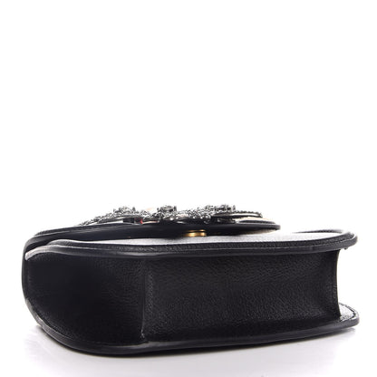 Gucci Calfskin Web Crystal Butterfly Stripe Small Totem Shoulder Bag Black 4 of 7