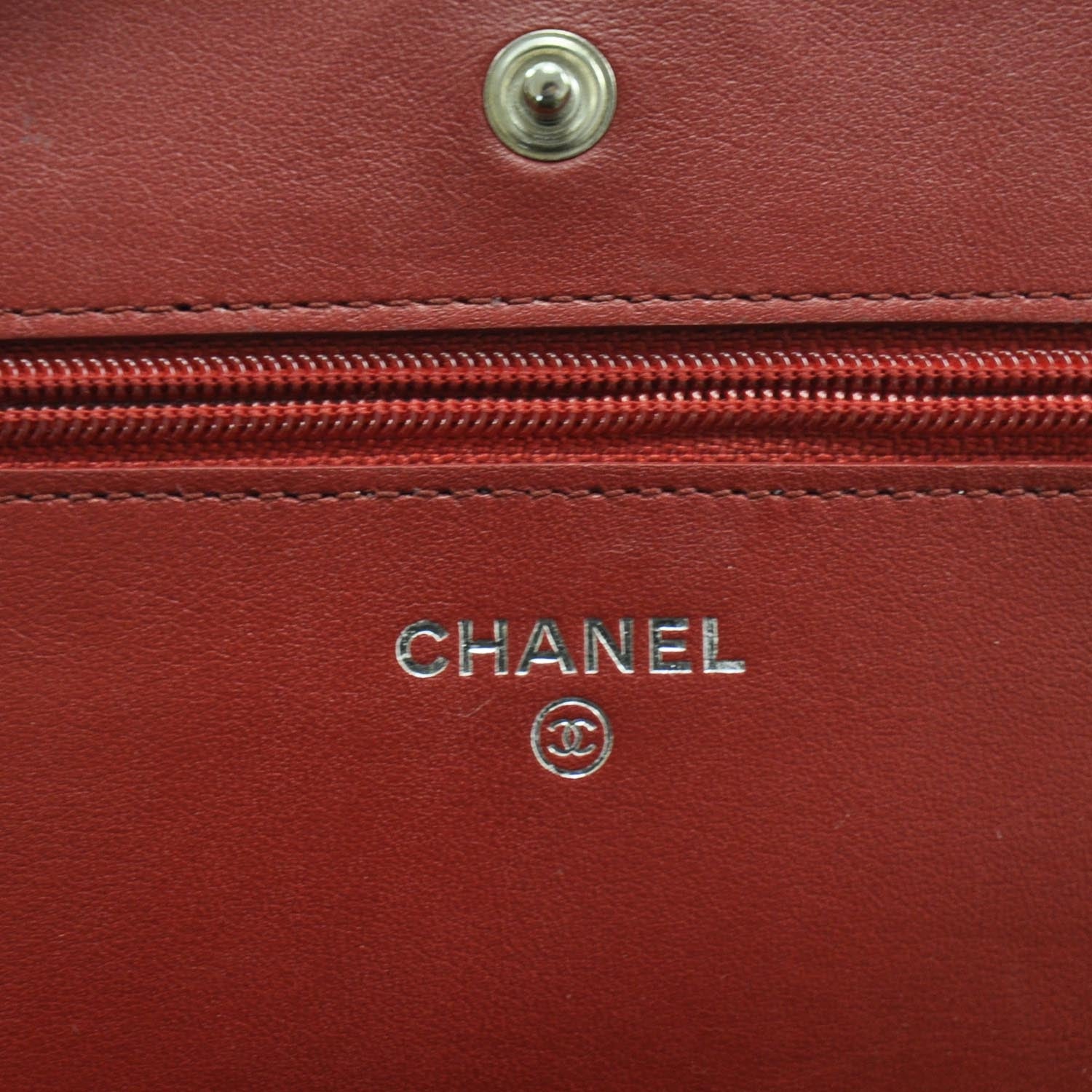 Chanel Patent Quilted Brilliant Wallet On Chain WOC Red 7 of 10