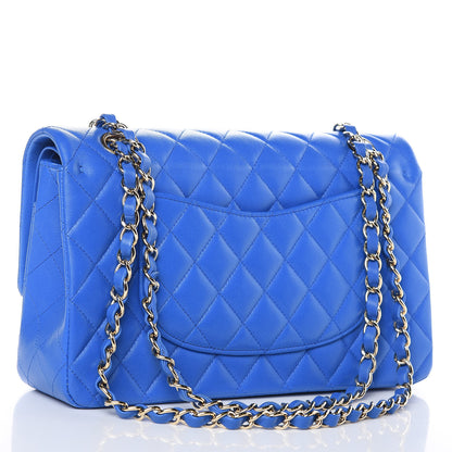Chanel Lambskin Quilted Medium Double Flap Blue 3 of 13