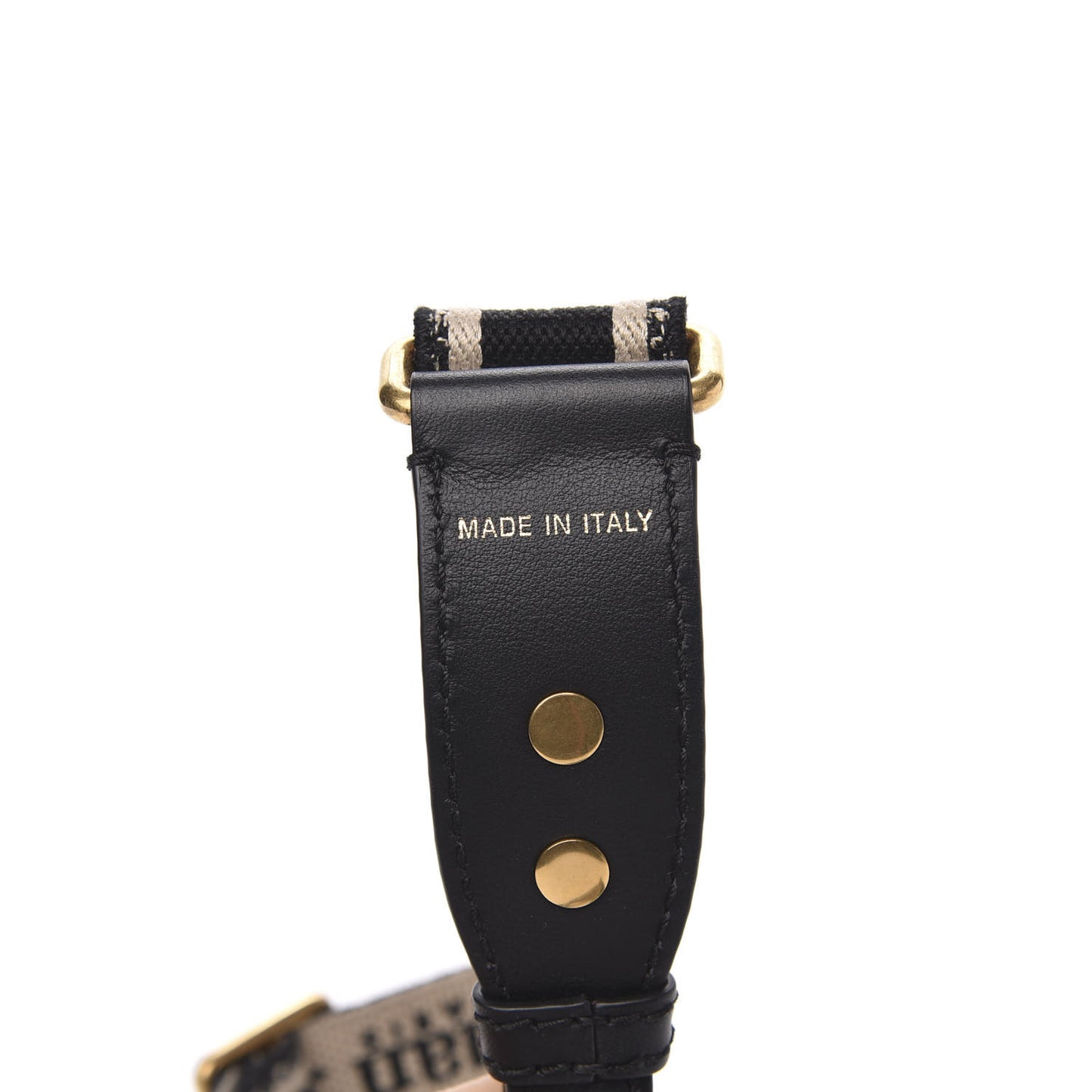 Canvas Embroidered Adjustable Shoulder Strap Black