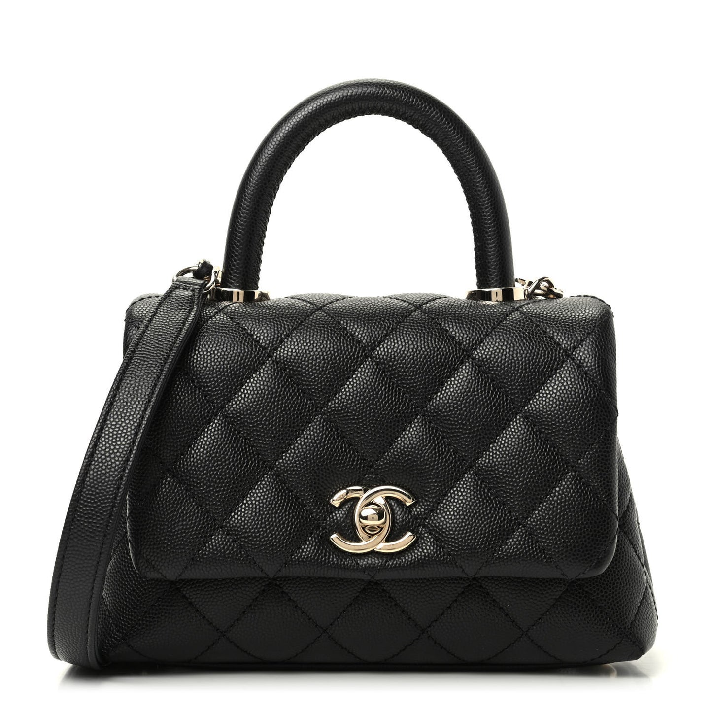 Caviar Quilted Extra Mini Coco Handle Flap Black