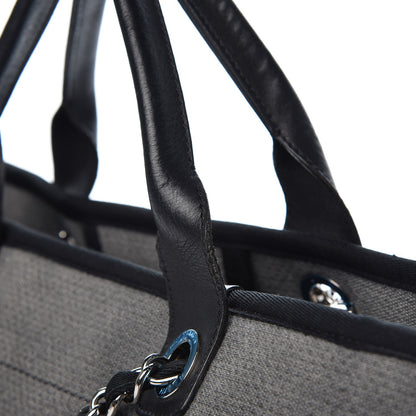 Chanel Canvas Deauville Large Tote Grey 14 of 15