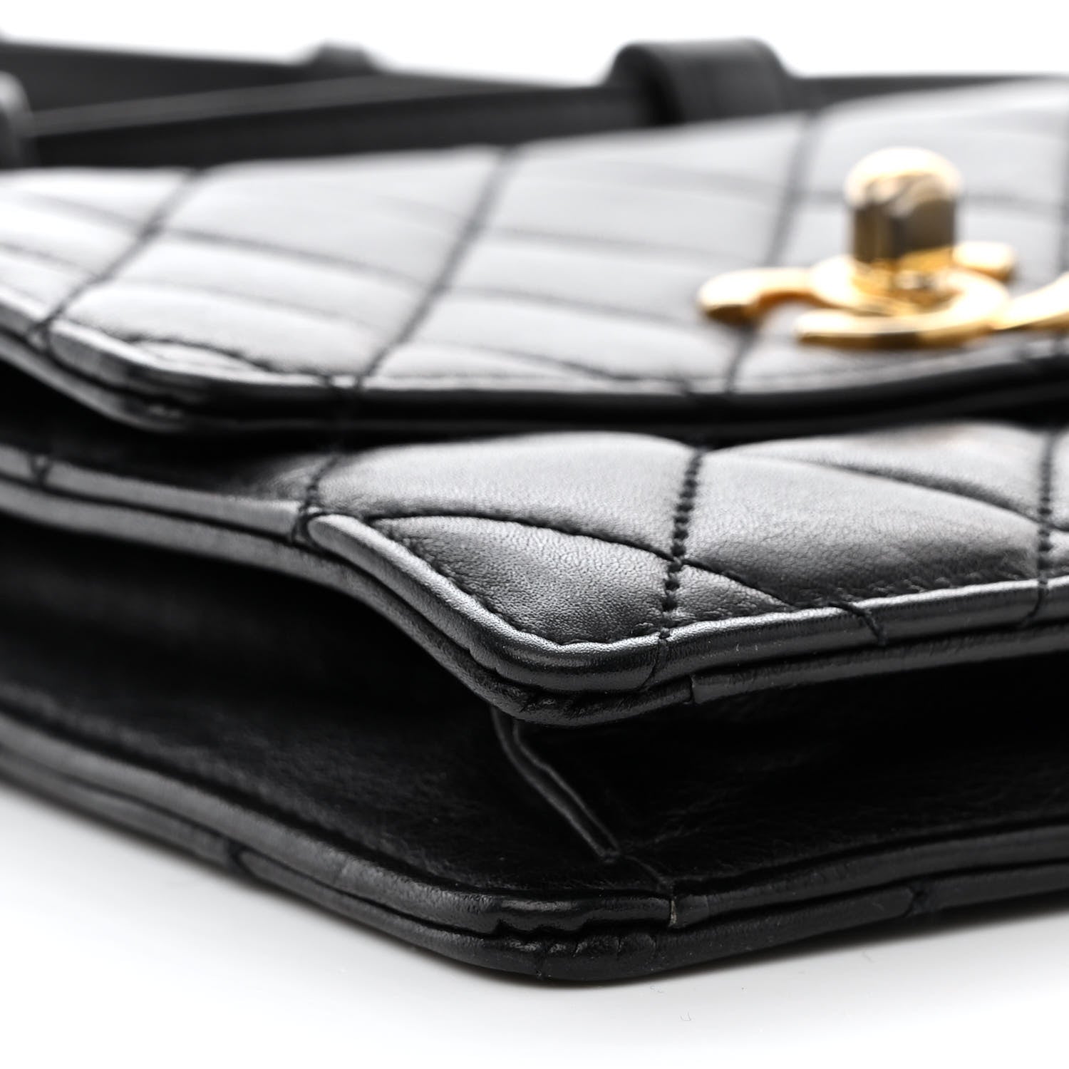 Chanel Lambskin Quilted Flap Waist Belt Bag 75 30 Black 11 of 15