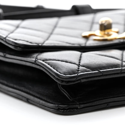 Chanel Lambskin Quilted Flap Waist Belt Bag 75 30 Black 11 of 15