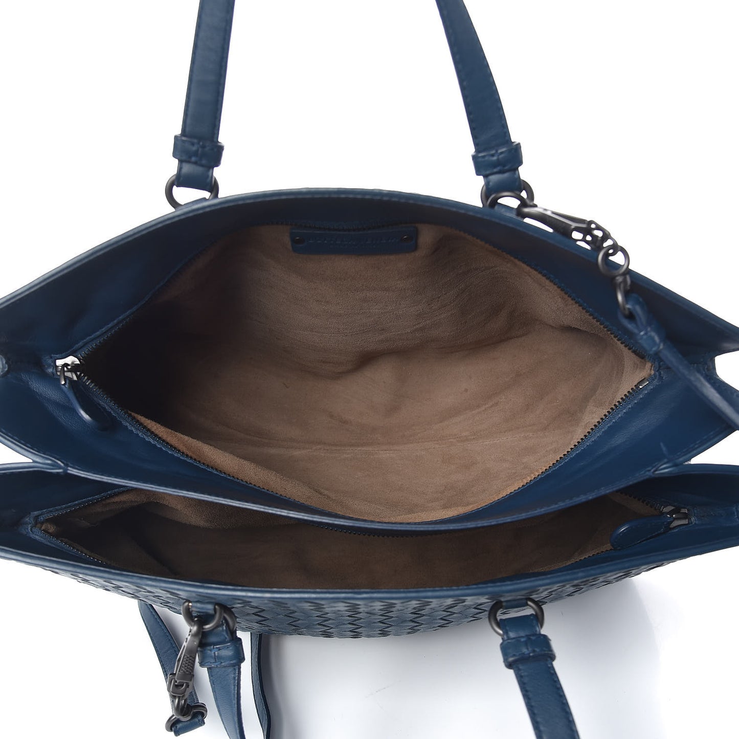 Nappa Intrecciato Large Top Handle Tote Denim
