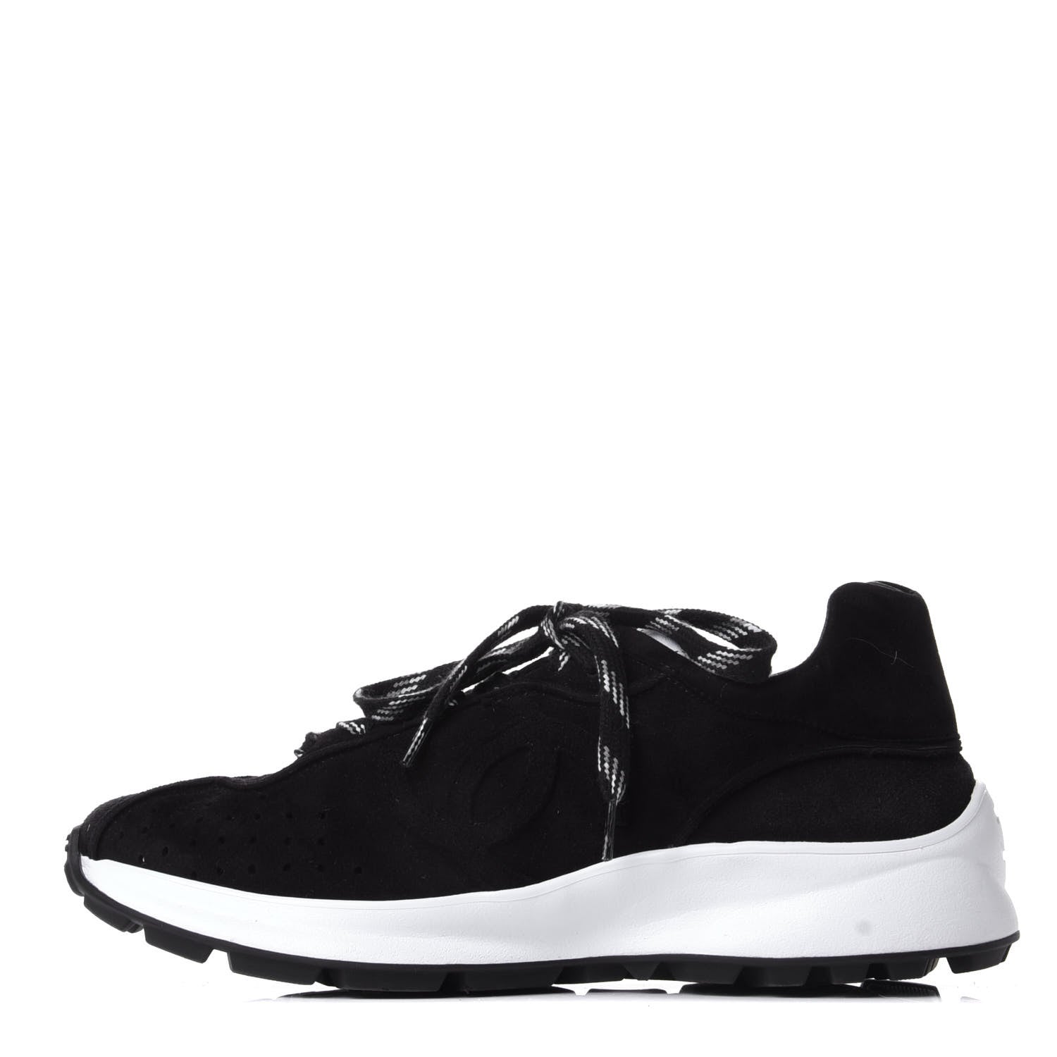 Chanel Suede Goatskin CC Sneakers 39.5 Black 1 of 11