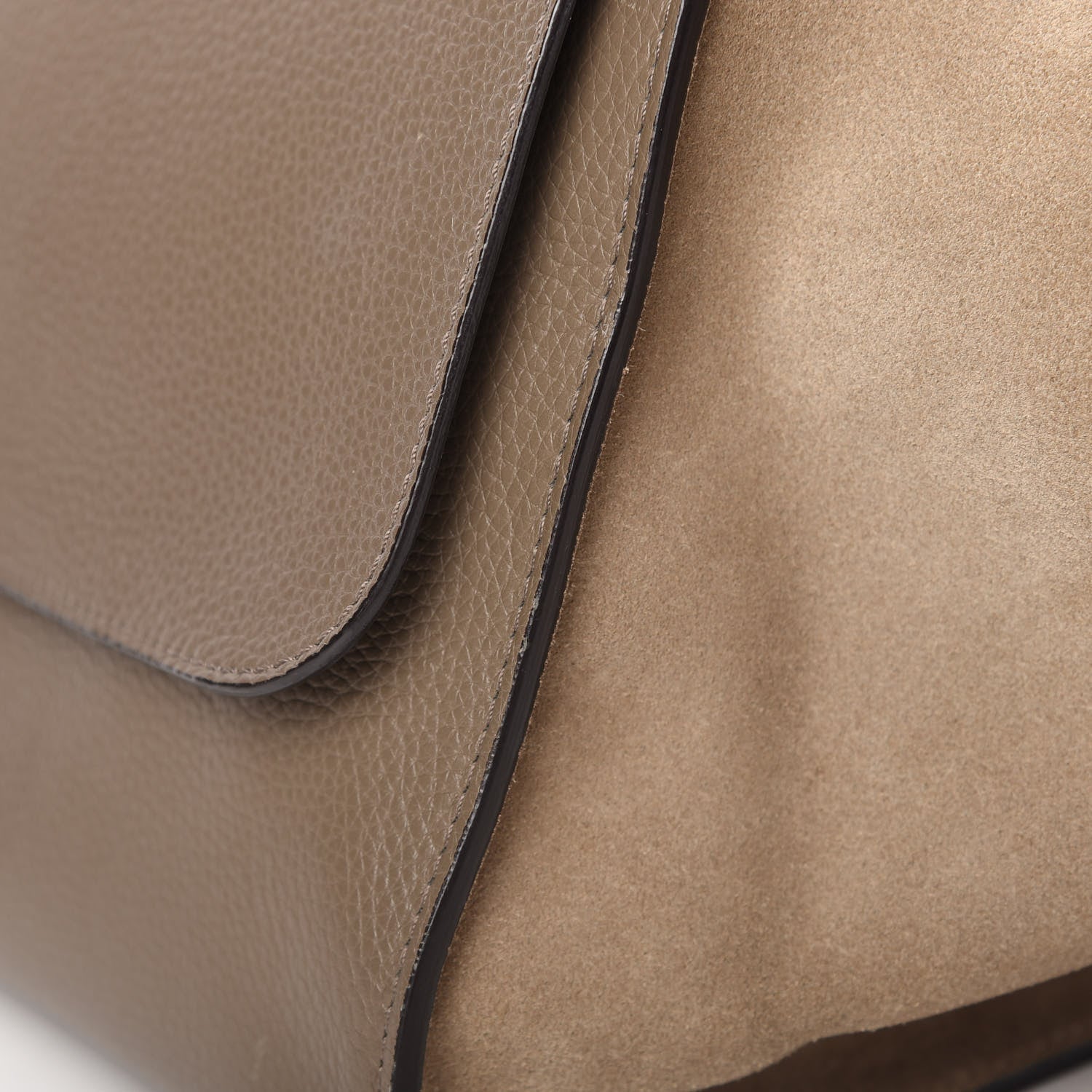 Celine Drummed Calfskin Suede Medium Trapeze Souris 11 of 13
