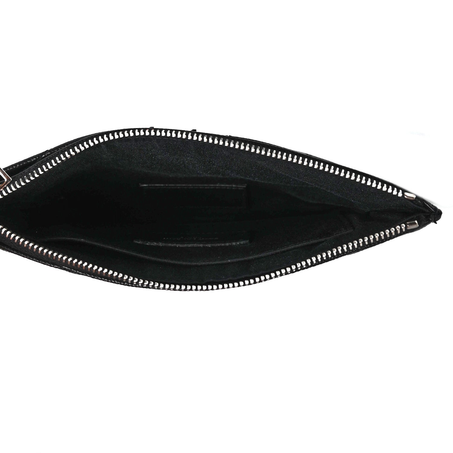 Saint Laurent Grain De Poudre Chevron Monogram Bill Pouch Black 4 of 4