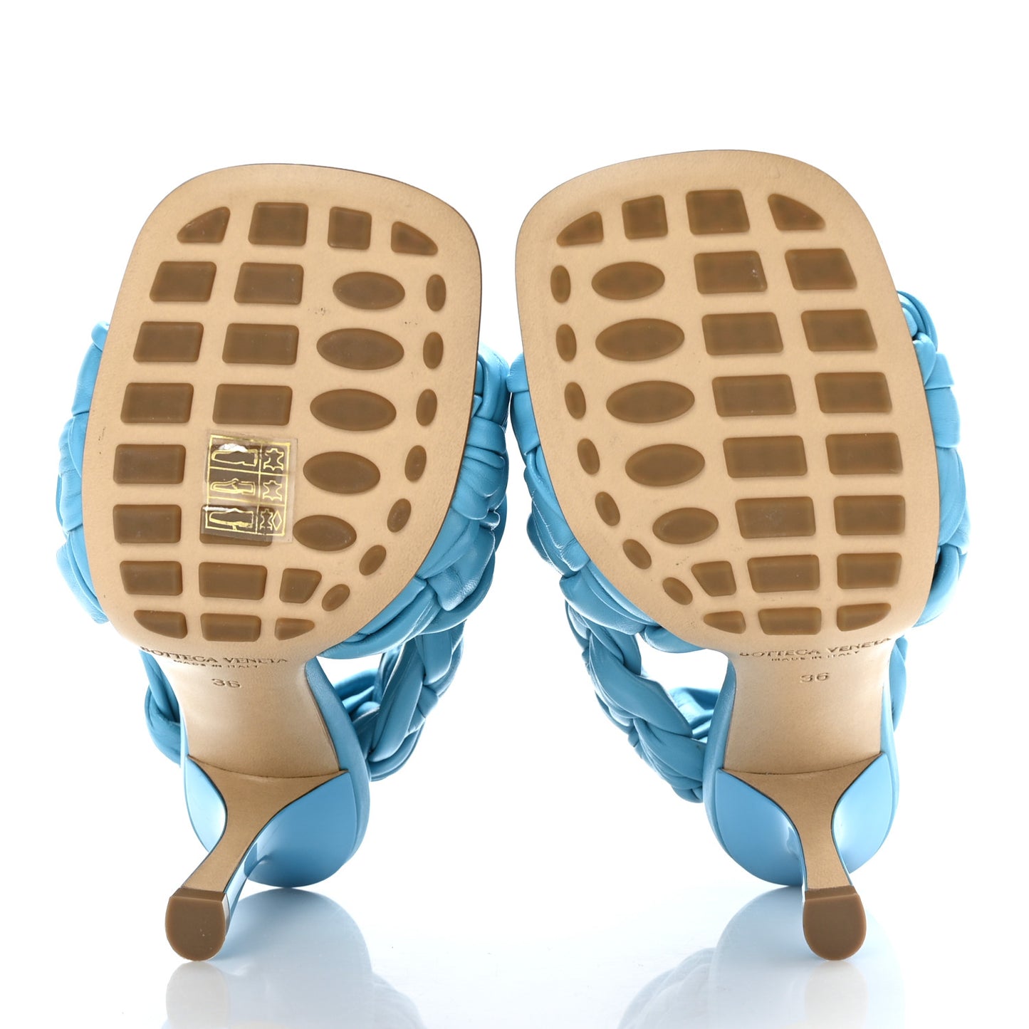 Shiny Nappa Intrecciato The Board Sandals 36 Sky Blue