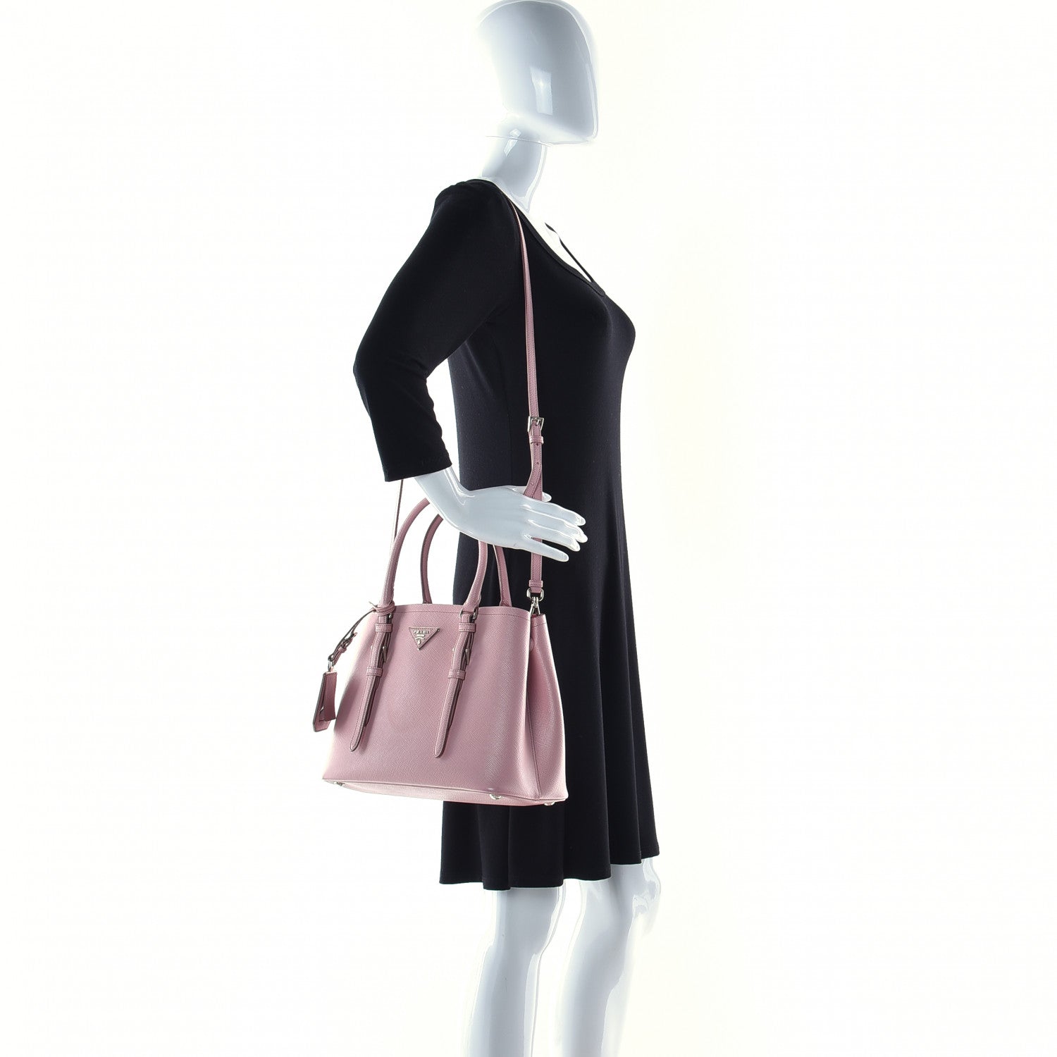 Prada Saffiano Cuir Small Double Handle Tote Pesco 2 of 23