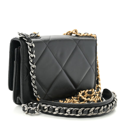 Chanel Lambskin Quilted Chanel 19 Wallet On Chain WOC Black 3 of 13