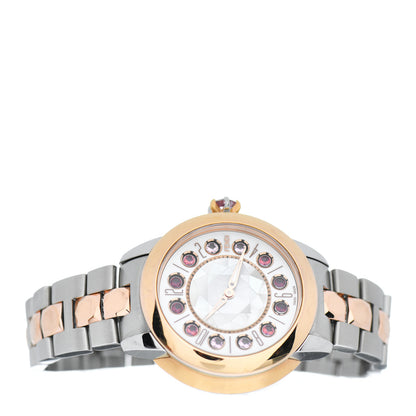 Fendi Stainless Steel Mother of Pearl Topaz Spinel 33mm Ishine Rotating Gem Two Tone Quartz Watch 2 of 4