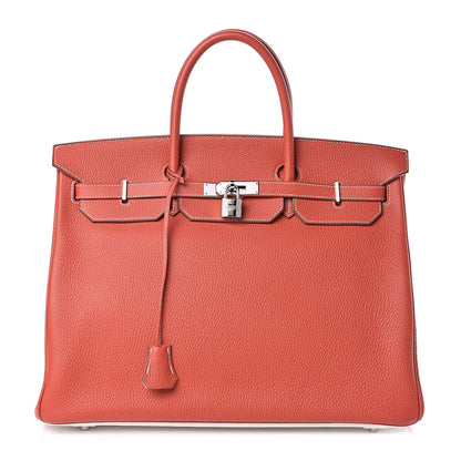 Hermes Togo Casaque Birkin 40 Sanguine White 1 of 31
