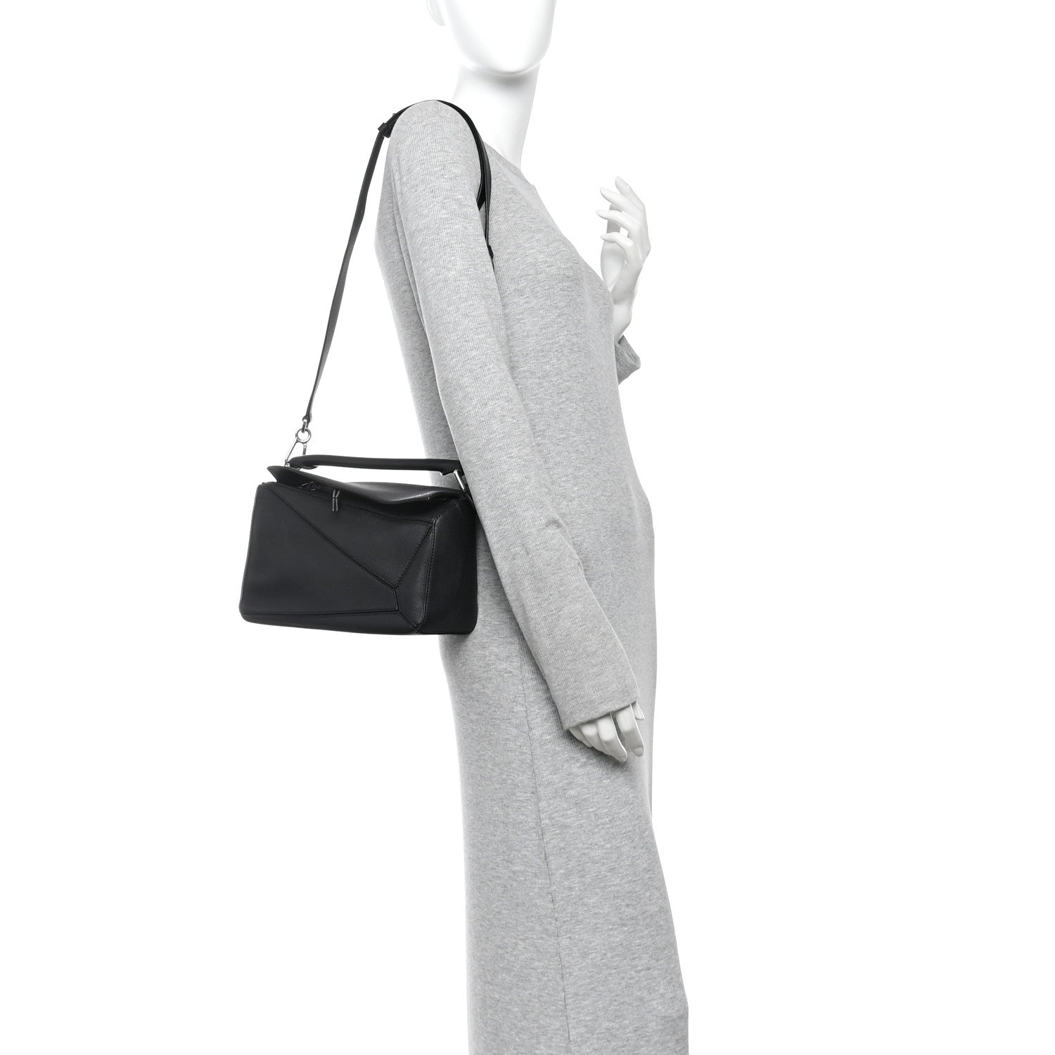 Loewe Calfskin Small Puzzle Bag Black 2 of 10