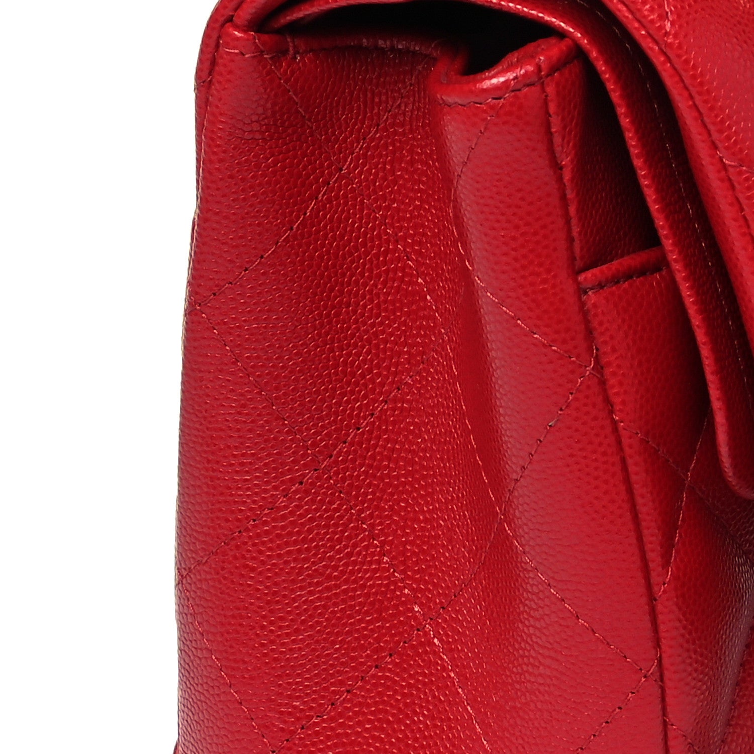 Chanel Caviar Quilted Jumbo Double Flap Red 10 of 10