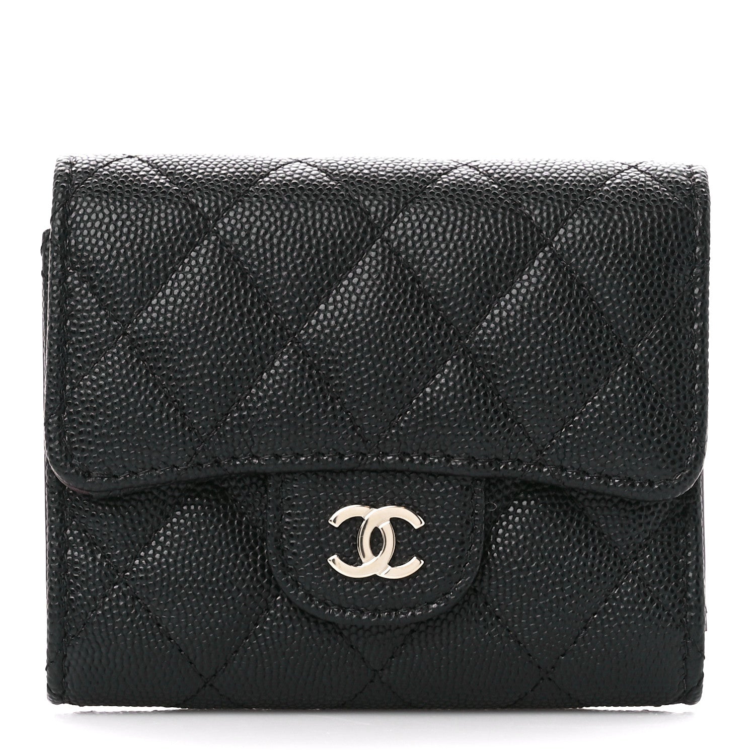 Chanel Caviar Quilted Compact Flap Wallet Black 1 of 11