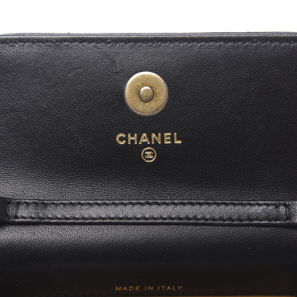 Chanel Lambskin Quilted Pearl Crush Clutch With Chain Black 6 of 12