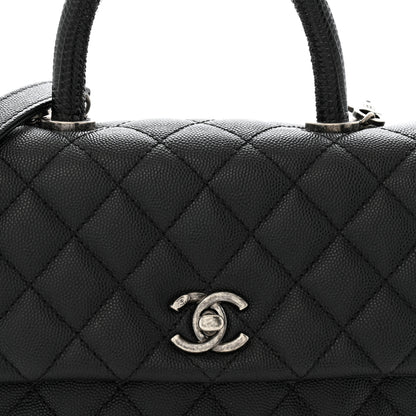 Chanel Caviar Lizard Embossed Quilted Mini Coco Handle Flap Black 8 of 15
