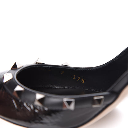 Valentino Garavani Wrinkled Patent Rockstud Half D'Orsay Slingback 85mm Pumps 37.5 Black 7 of 10