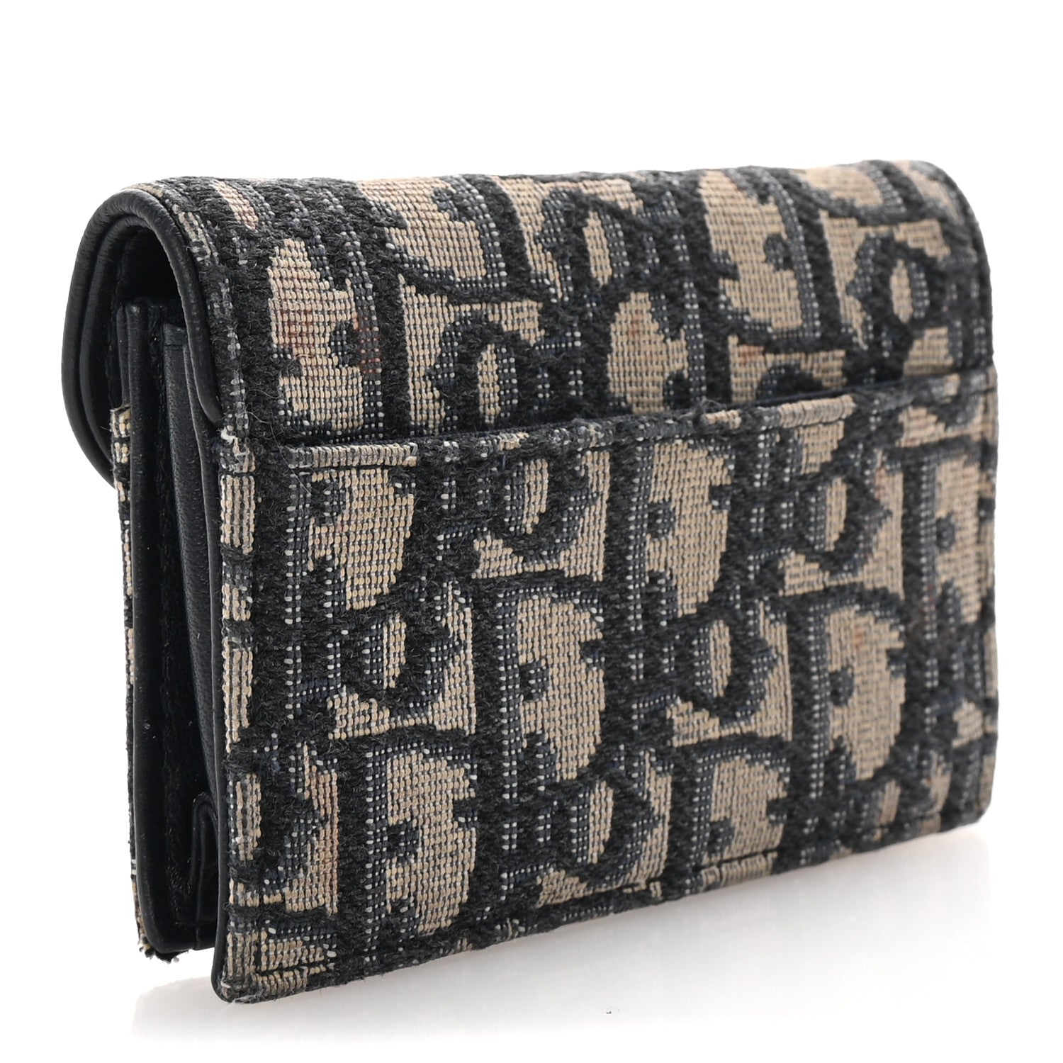 Christian Dior Oblique Saddle Card Holder Blue 3 of 7