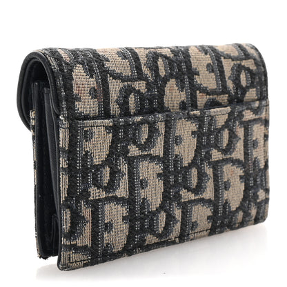 Christian Dior Oblique Saddle Card Holder Blue 3 of 7