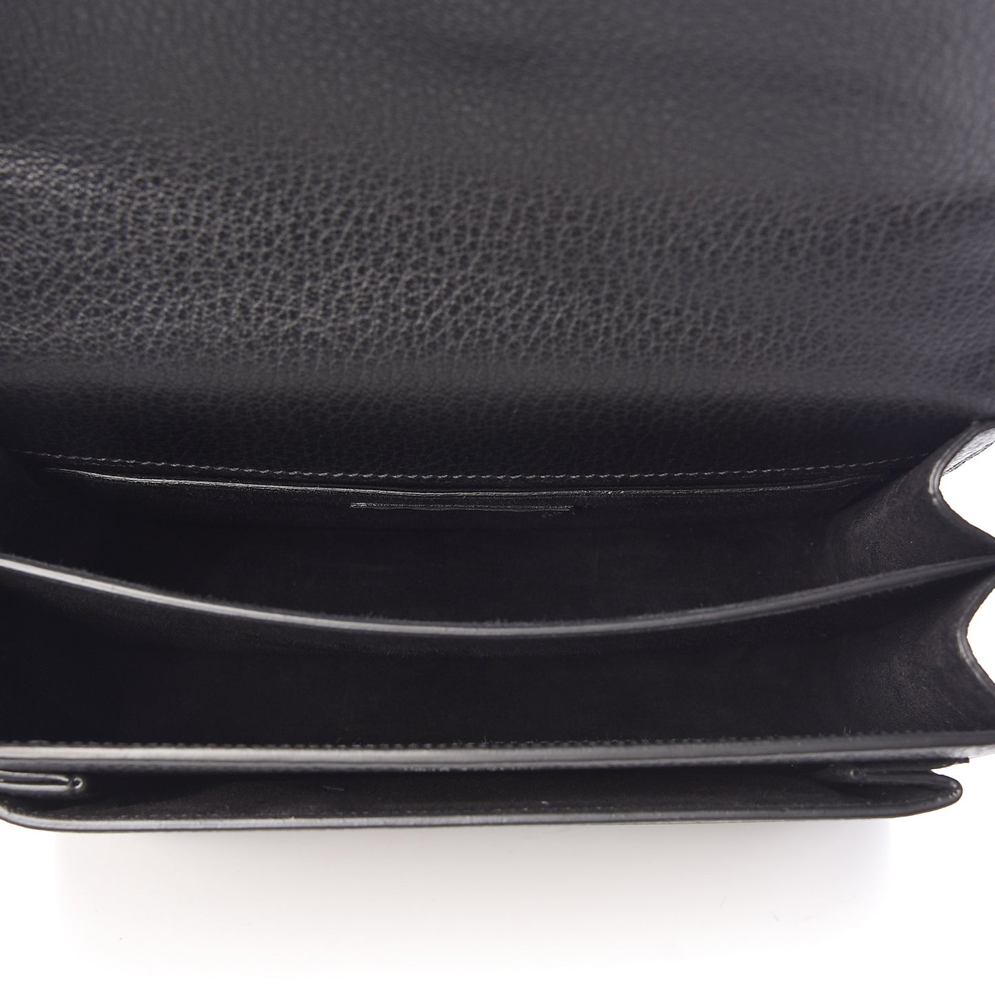 Grained Calfskin Medium Monogram Sunset Satchel Black