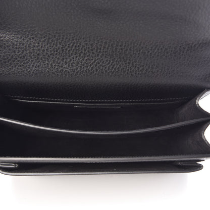 Saint Laurent Grained Calfskin Medium Monogram Sunset Satchel Black 5 of 9