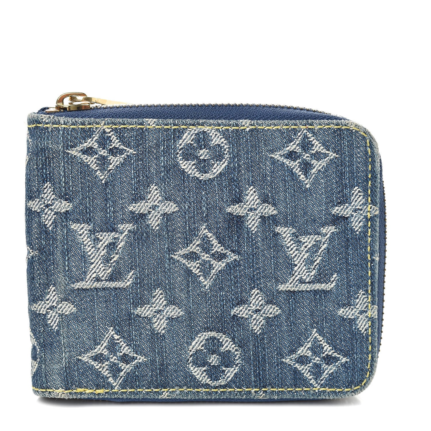 Louis Vuitton Denim Zip Compact Wallet Blue 1 of 7