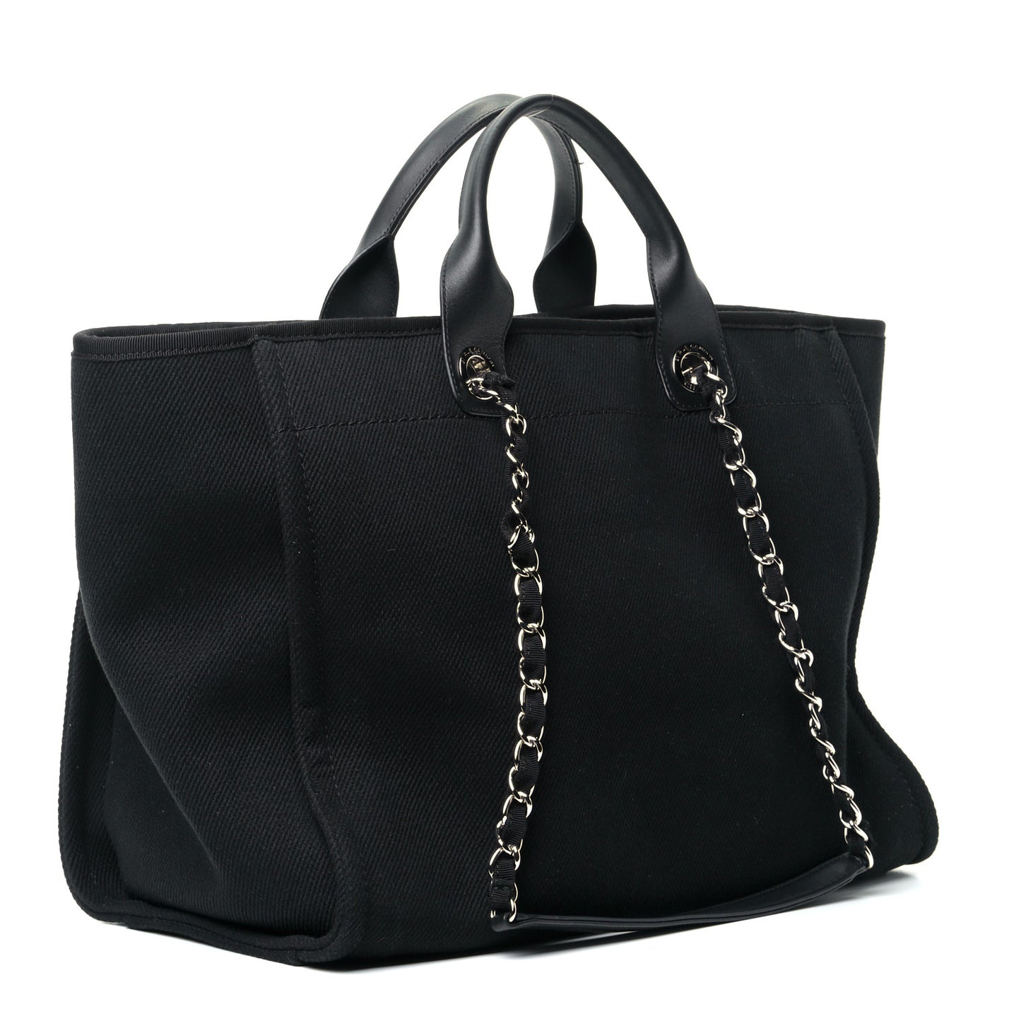 Canvas Pearl Medium Deauville Tote Black
