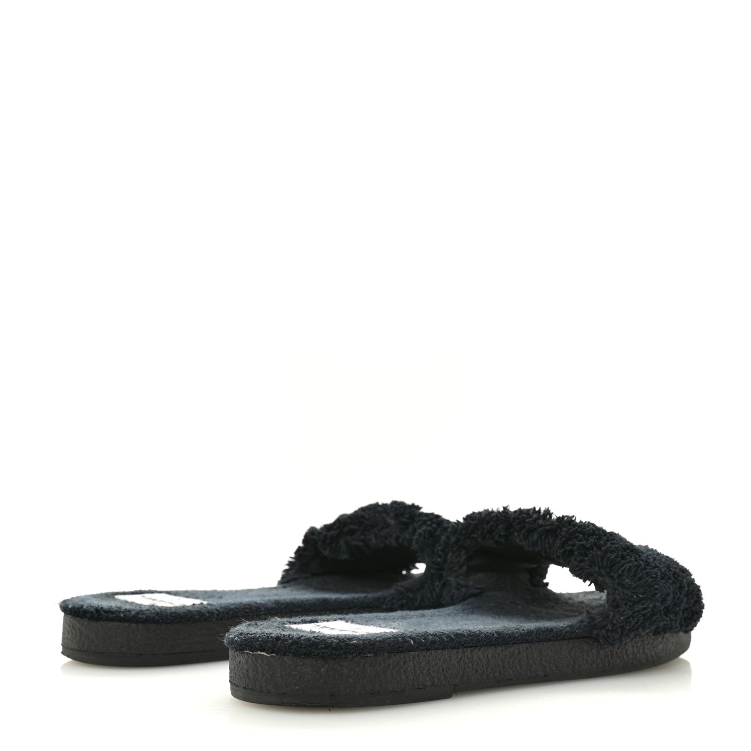 Chanel Terry CC Flat Mules Sandals 40 Black 5 of 11